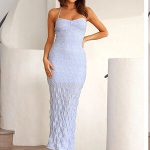 Hello Molly Blue Halter Maxi Dress